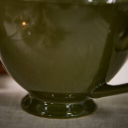 Set Of 12 Montmartre Large Olive Green Ceramic Tea Cups Coffee Mugs H9.7Cm X Dia13.5Cm - thumbnail 4