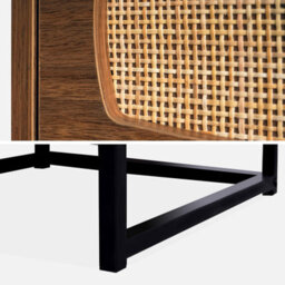 Sweeek - Wood And Cane Bedside Table Retro Natural 40X40X52 Cm - thumbnail 5