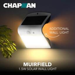 Chapman Muirfield 1X White 4W Pir Solar Wall Light Ip65 4000K - thumbnail 8