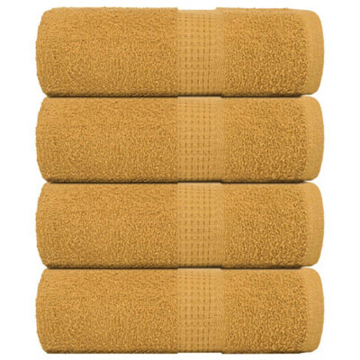 Berkfield Guest Towels 4 Pcs Gold 30X50 Cm 360 Gsm 100% Cotton - image 1