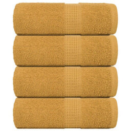 Berkfield Guest Towels 4 Pcs Gold 30X50 Cm 360 Gsm 100% Cotton - thumbnail 1
