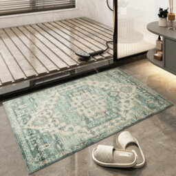 Ameha Ember Cashmere Door Rug Modern Bedroom Mats Entrance Door Olive Green & Beige Mats 60 X 110 Cm - thumbnail 8