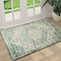 Ameha Ember Cashmere Door Rug Modern Bedroom Mats Entrance Door Olive Green & Beige Mats 60 X 110 Cm - thumbnail 7