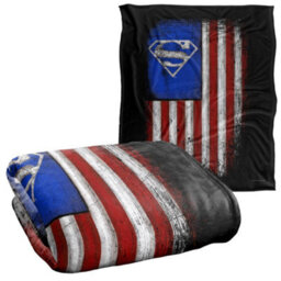 DC comics Superman Silky Old Glory Shield Supersoft Blanket Black/white/red (One Size) - thumbnail 2