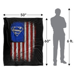DC comics Superman Silky Old Glory Shield Supersoft Blanket Black/white/red (One Size) - thumbnail 6