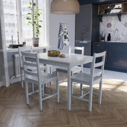 Lassic Vida Designs Yorkshire Grey Solid Pine 4 Seater Dining Set With 4 Chairs