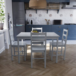 Lassic Vida Designs Yorkshire Grey Solid Pine 4 Seater Dining Set With 4 Chairs - thumbnail 5
