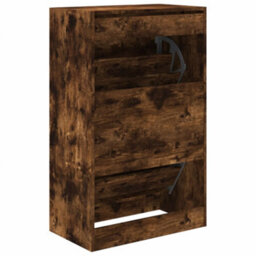 Berkfield Shoe Cabinet Smoked Oak 60X34X96.5 Cm Engineered Wood - thumbnail 7