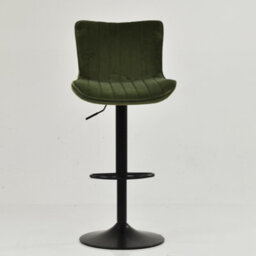 Lakeland Furniture Teeter Olive Green Velvet Black Adjustable Base Bar Stool - thumbnail 2