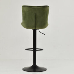 Lakeland Furniture Teeter Olive Green Velvet Black Adjustable Base Bar Stool - thumbnail 5