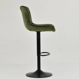 Lakeland Furniture Teeter Olive Green Velvet Black Adjustable Base Bar Stool - thumbnail 4