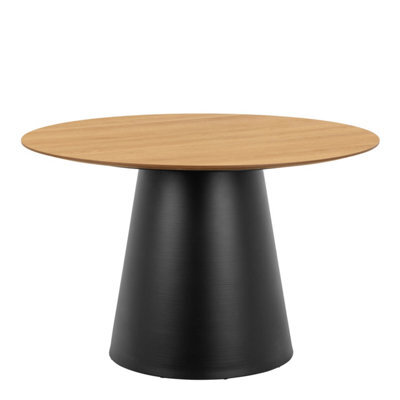 Furniture To Go Soli Round Dining Table In Oak/black 120X75Cm - image 1