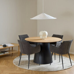 Furniture To Go Soli Round Dining Table In Oak/black 120X75Cm - thumbnail 4