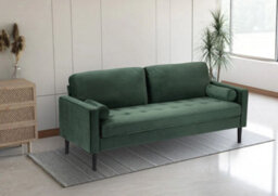 Velvet Bottle Green 3 Seater Sofa