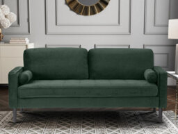 Velvet Bottle Green 3 Seater Sofa - thumbnail 3