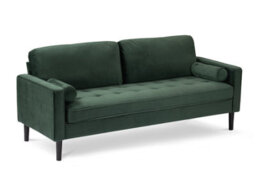 Velvet Bottle Green 3 Seater Sofa - thumbnail 4