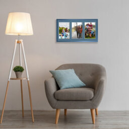 AK Frames 40X20Cm Navy Blue Sleek Multi Photo Frame With Pompadour Mount - Holds 3 Apertures (3X) 6X4 Photos - thumbnail 3