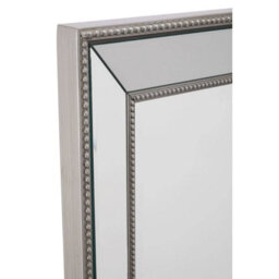 Orsina Silver Wall Mirror With Wooden Frame, Polished Decorative Mirror For Modern Interior, Full Length Mirror - thumbnail 4