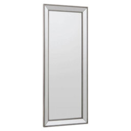 Orsina Silver Wall Mirror With Wooden Frame, Polished Decorative Mirror For Modern Interior, Full Length Mirror - thumbnail 2