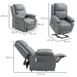 Homcom Riser And Recliner Chair Power Lift Recliner With Remote, Grey - thumbnail 3