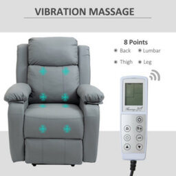 Homcom Riser And Recliner Chair Power Lift Recliner With Remote, Grey - thumbnail 6