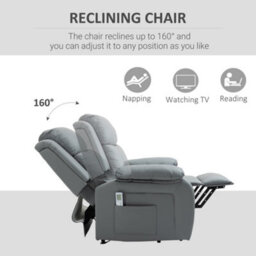 Homcom Riser And Recliner Chair Power Lift Recliner With Remote, Grey - thumbnail 5