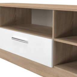 Trent Wide Open Tv Unit In White Matt & Black Matt (Ready Assembled) - thumbnail 5
