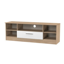 Trent Wide Open Tv Unit In White Matt & Black Matt (Ready Assembled) - thumbnail 4