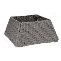 Holly International Rattan Folding Christmas Tree Skirt Grey 48Cm