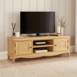 The Furniture Market French Chateau Oak Large Widescreen Tv Stand Fits Tvs Up To 65