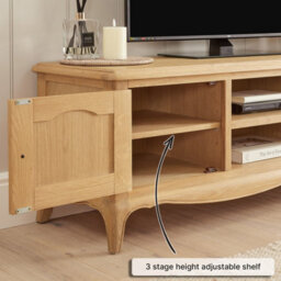 The Furniture Market French Chateau Oak Large Widescreen Tv Stand Fits Tvs Up To 65 - thumbnail 4