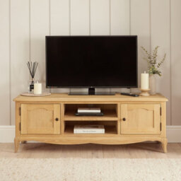The Furniture Market French Chateau Oak Large Widescreen Tv Stand Fits Tvs Up To 65 - thumbnail 2