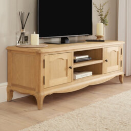 The Furniture Market French Chateau Oak Large Widescreen Tv Stand Fits Tvs Up To 65 - thumbnail 3