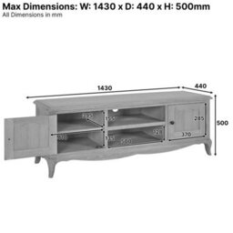 The Furniture Market French Chateau Oak Large Widescreen Tv Stand Fits Tvs Up To 65 - thumbnail 9