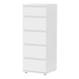 Wyld Haus Copenhagen Narrow Chest White Laminate 5 Drawers, 1066mm High - thumbnail 3