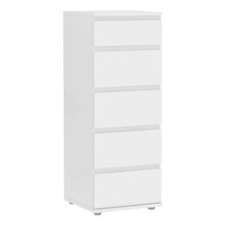 Wyld Haus Copenhagen Narrow Chest White Laminate 5 Drawers, 1066mm High - thumbnail 2