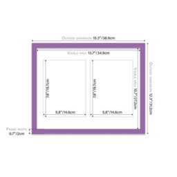 14X11 Inch 2 Opening Photo Collage Frame, Display Two 8X6 Inch Photos, Multi Aperture Family Picture Frame, Purple - thumbnail 4