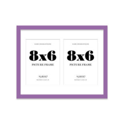 14X11 Inch 2 Opening Photo Collage Frame, Display Two 8X6 Inch Photos, Multi Aperture Family Picture Frame, Purple - thumbnail 2