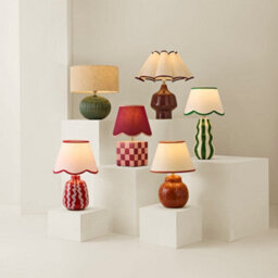 Valuelights Gourdette Burnt Orange Glazed Table Lamp With Tapered Trim Shade And Bulb - thumbnail 7