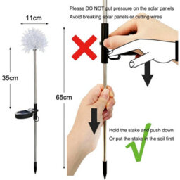 4X Metal Solar Dandelion Light, Waterproof Firefly Lights Outdoor Garden Patio - thumbnail 3