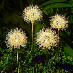 4X Metal Solar Dandelion Light, Waterproof Firefly Lights Outdoor Garden Patio
