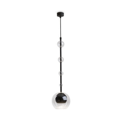 Luminosa Lighting Luminosa Ros Modern Dome Pendant Ceiling Light Black 1Xgu10 Glass Shade - image 1