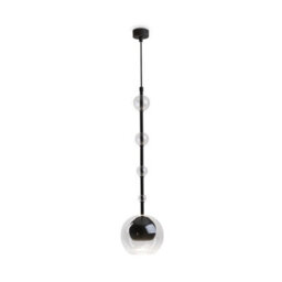 Luminosa Lighting Luminosa Ros Modern Dome Pendant Ceiling Light Black 1Xgu10 Glass Shade - thumbnail 1