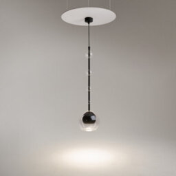 Luminosa Lighting Luminosa Ros Modern Dome Pendant Ceiling Light Black 1Xgu10 Glass Shade - thumbnail 2