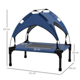 Pawhut Cooling Raised Dog Bed W/ Breathable Mesh, For Mini, S Dogs - Dark Blue - thumbnail 3