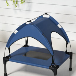Pawhut Cooling Raised Dog Bed W/ Breathable Mesh, For Mini, S Dogs - Dark Blue - thumbnail 8