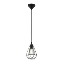 Eglo Tarbes Black Wire Geometric Pendant Light - Vintage Style With Modern Twist, E27 (D) 17.5Cm - thumbnail 2