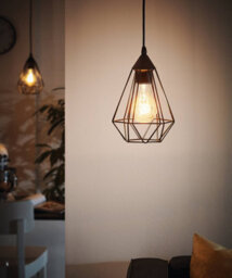 Eglo Tarbes Black Wire Geometric Pendant Light - Vintage Style With Modern Twist, E27 (D) 17.5Cm - thumbnail 1