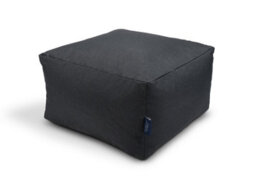 Littens Slate Grey Linen Look Square Footstool Bean Bag Pouffe Ottoman Low Seat 45Cm X 45Cm X 25Cm