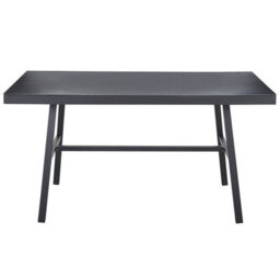 Beliani Garden Dining Table Canetto 150 Cm 90 Cm Glass Black - thumbnail 4